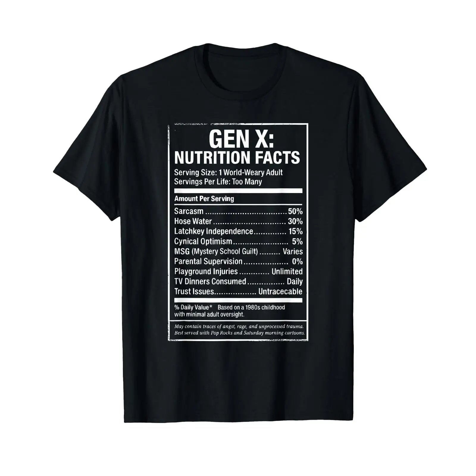 X Nutrition - เสื้อยืดลายกราฟิกแนววินเทจสไตล์ยุค 80 ของ Gen X Nutrition