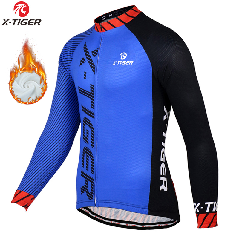 X Nutrition - X-Tiger Warm Proฤดูหนาวความร้อนขนแกะขี่จักรยานJerseyชุดRopa Ciclismo Mtbแขนยาวผู้ชายจักรยานสวมเสื้อผ้าMaillot