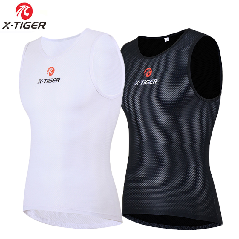 X Nutrition - เสื้อชั้นในขี่จักรยานสำหรับผู้ชายเสื้อปั่นจักรยานแขนกุด X-TIGER เสื้อเจอร์ซีย์นักปั่นตาข่ายสุดเท่